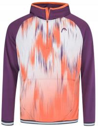 Męska bluza tenisowa Head Topspin Hoodie - flamingo/print vision M