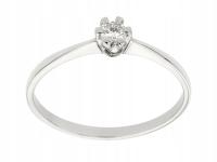 Обручальное кольцо из белого золота с бриллиантом 0.10 ct