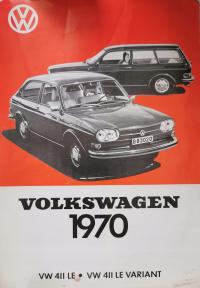 Volkswagen 1970 Katalog Prospekt rozkładany