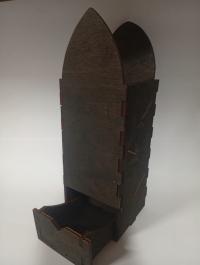 GOTYCKA DREWNIANA WIEŻA DO KOŚCI DICE TOWER HEBAN 18,5 CM + KLEJ