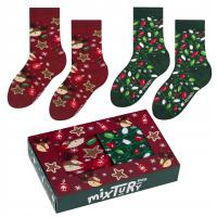Skarpetki świąteczne dla dzieci w renifery zestaw 2 par ZOOKSY 30-35