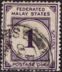 Federated Malay States due 1 c.