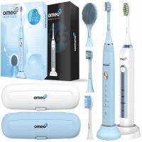 2x Szczoteczka Soniczna OMEO +365 Teeth&Face Niebieska + Classic Biała