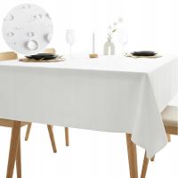 Obrus plamoodporny SOFT na stół, ławę, święta, wigilia 140x300 biały
