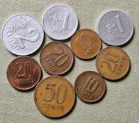 Litwa zestaw 9 monet rocznik 1991 / 1, 10, 20, 50 centów