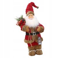 32cm Stojąca ozdoba lalki Świętego Mikołaja Ręcznie robiony wszechstronny świąteczny czerwony płaszcz Xmas