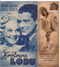 KRÓLOWA LODU -SONJA HENIE -film-program kinowy -lata 30-te