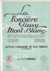 Fonciere Passy-Mont Blanc, akcja na 100 fr 1928