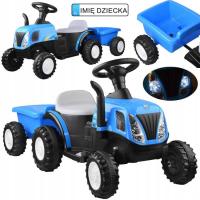 Аккумуляторный трактор с прицепом A009 синий