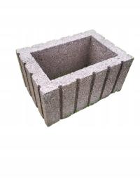 Gazony betonowe donice ogrodowe prostokąt 40x28x20 brąz