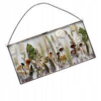 Dekor 29x15 cm z suszonymi grzybami, rękodzieło, ozdoba na ścianę