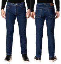 Megitarnow Granatowe jeansy z prostą nogawką Regular Fit jeansy męskie proste