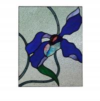 Современная витражная синяя орхидея Тиффани