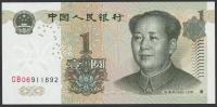 Chiny 1 juan yuan 1999 - Mao Tse Tung - GB - stan bankowy UNC
