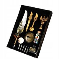 Elegancki zestaw do pisania, z białym piórem i akcesoriami, 29 x 21 x 4 cm