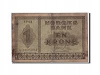 Banknot, Norwegia, 1 Krone, 1944, Undated, KM:15a,