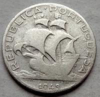 Portugalia - 2.5 escudo - 1943 - Okręt - srebro