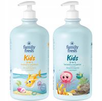 2X FAMILY FRESH для детей 2в1 гель для душа шампунь с насосом ванна 1л
