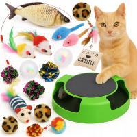 ZESTAW 19 ZABAWEK DLA KOTA DRAPAK Z MYSZĄ ZABAWKI Do drapania i zabawy 2w1