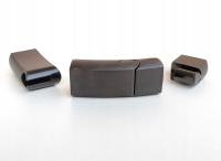 Magnetyczne zapięcie 12x6mm. Stal nierdzewna. CZARNE. MATOWE. IZ042