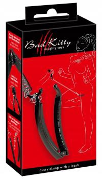 Bad Kitty Zaciski z Łańcuszkiem i Smyczą na Wargi - 85,5 cm, czarny