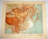 MAPA AZJA WSCHODNIA 1934 Minerva Atlas