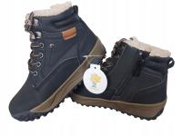 Buty zimowe dziecięce dla chłopca ocieplane na suwak czarne