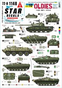 Star Decals 72-A1148 1/72 War in Ukraine #10 Ukrainian T-62M BTR-60BP BMP-1