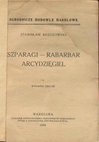 SZPARAGI RABARBAR ARCYDZIĘGIEL 1934 ogrodnictwo