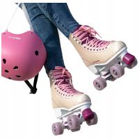 Wrotki Nils Extreme NQ14110 beżowy, różowy