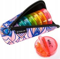 KASETKI NA LEKI ORGANIZER PUDEŁKO NA TABLETKI 7 DNI Z ETUI ZAPINANYM