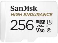 Карта памяти SanDisk High Endurance microSDXC 256 ГБ V30 для видеокамер
