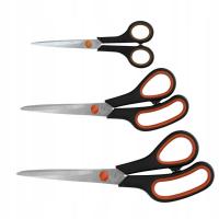 3 x NOŻYCZKI UNIWERSALNE BIUROWE i SZKOLNE OSTRE- zestaw