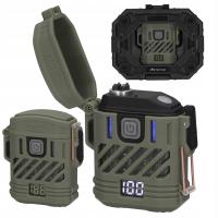 USB ПЛАЗМЕННАЯ ЗАЖИГАЛКА ЭЛЕКТРИЧЕСКАЯ С ТАКТИЧЕСКИМ ФОНАРИКОМ ВОДОНЕПРОНИЦАЕМАЯ GRN