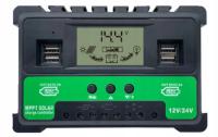 Wydajny dobry solarny regulator ładowania 50A kontroler 12V 24V LCD USB PWM