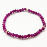 RUBIN Bransoletka fasetowana ze złotymi detalami na gumce 4mm