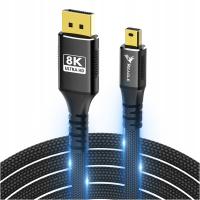 KABEL MINI DISPLAYPORT NA DISPLAYPORT 1.4 PRO THUNDERBOLT DP 4K 144Hz 2M