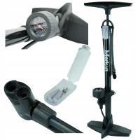 MERKAN Pompka Rowerowa Z Manometrem Podłogowa Samochodowa + Końcówki