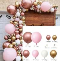 Girlanda balonowa różowo bordowo złota 146szt