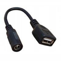 PRZEJŚCIÓWKA ADAPTER ZASILANIA GNIAZDO DC 2.1/5.5mm - USB A ZŁĄCZE