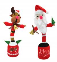 TAŃCZĄCY MIKOŁAJ Z CZERWONYM NOSEM RENIFER ŚPIEWA TAŃCZY POWTARZA