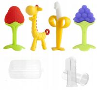 6x GRYZAK BANAN SZCZOTECZKA TRENINGOWA MASUJĄCA SILIKONOWY GRYZAK PREZENT