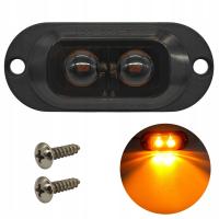 Габаритный фонарь 2 LED дымчатый 12-24V оранжевый