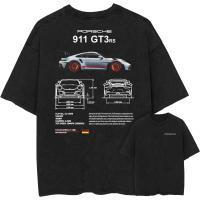 MODNA KOSZULKA OVERSIZE Z NADRUKIEM PORSCHE 911 GT3 RS T-SHIRT