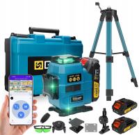 Laser Krzyżowy ze Statywem 16 Linii Poziomica Laserowa GISAM 4D 360° APKA