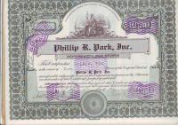 Phillip R. Park, Inc, 50 акций 1929 г.