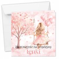 Приглашение на день рождения 1 2 3 4 5 с конвертом для девочки