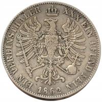 49347. Prusy - 1 vereinsthaler - 1862r. - Ag (18,34g/33mm)