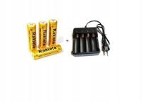 Ładowarka do ogniw akumulatorów 18650 + 4 x akumulator rakieta