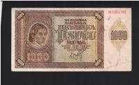 BANKNOT CHORWACJA -- 1000 kuna -- 1941 rok